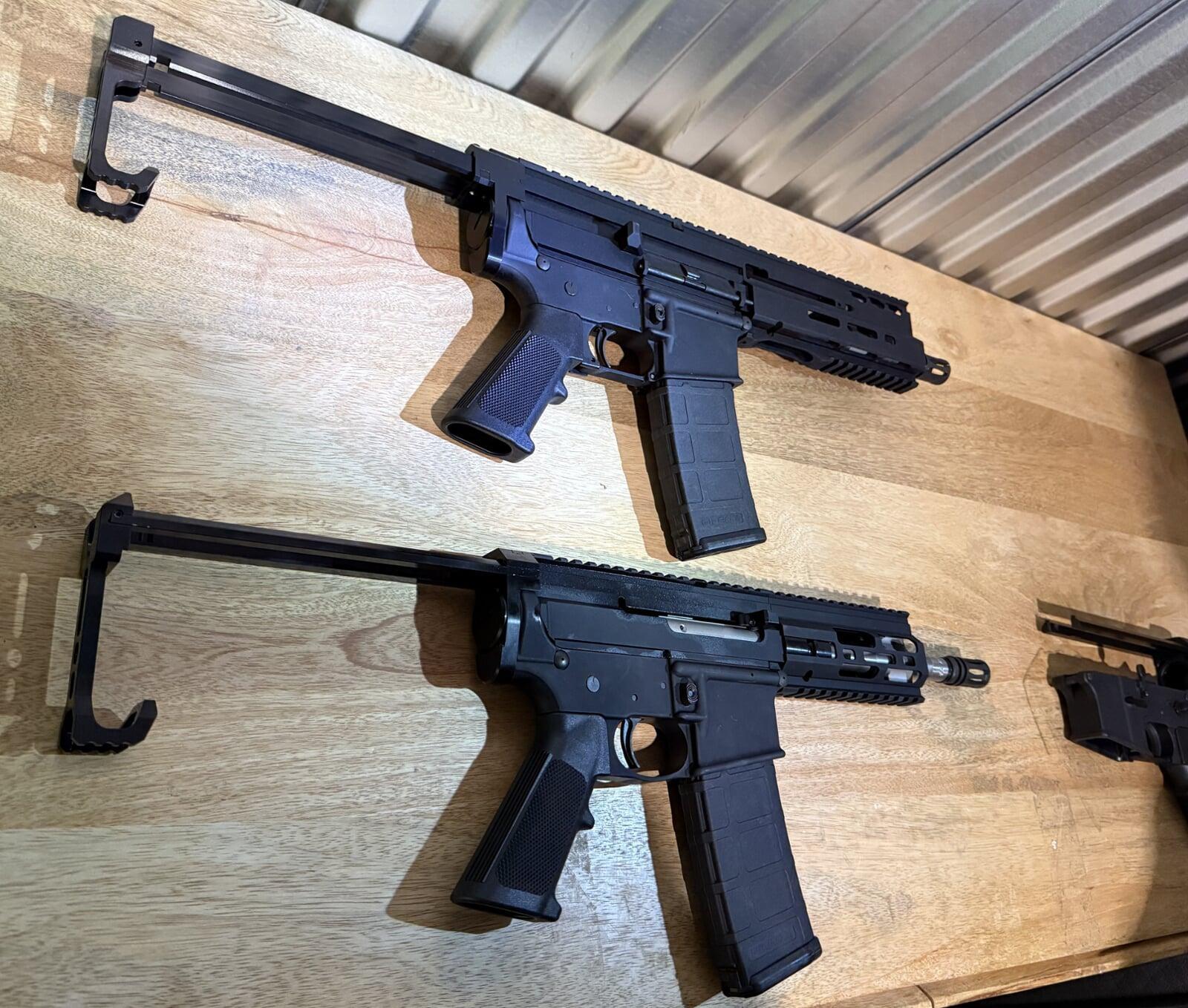 Upper receiver kits fully retractable brace, brace extedned