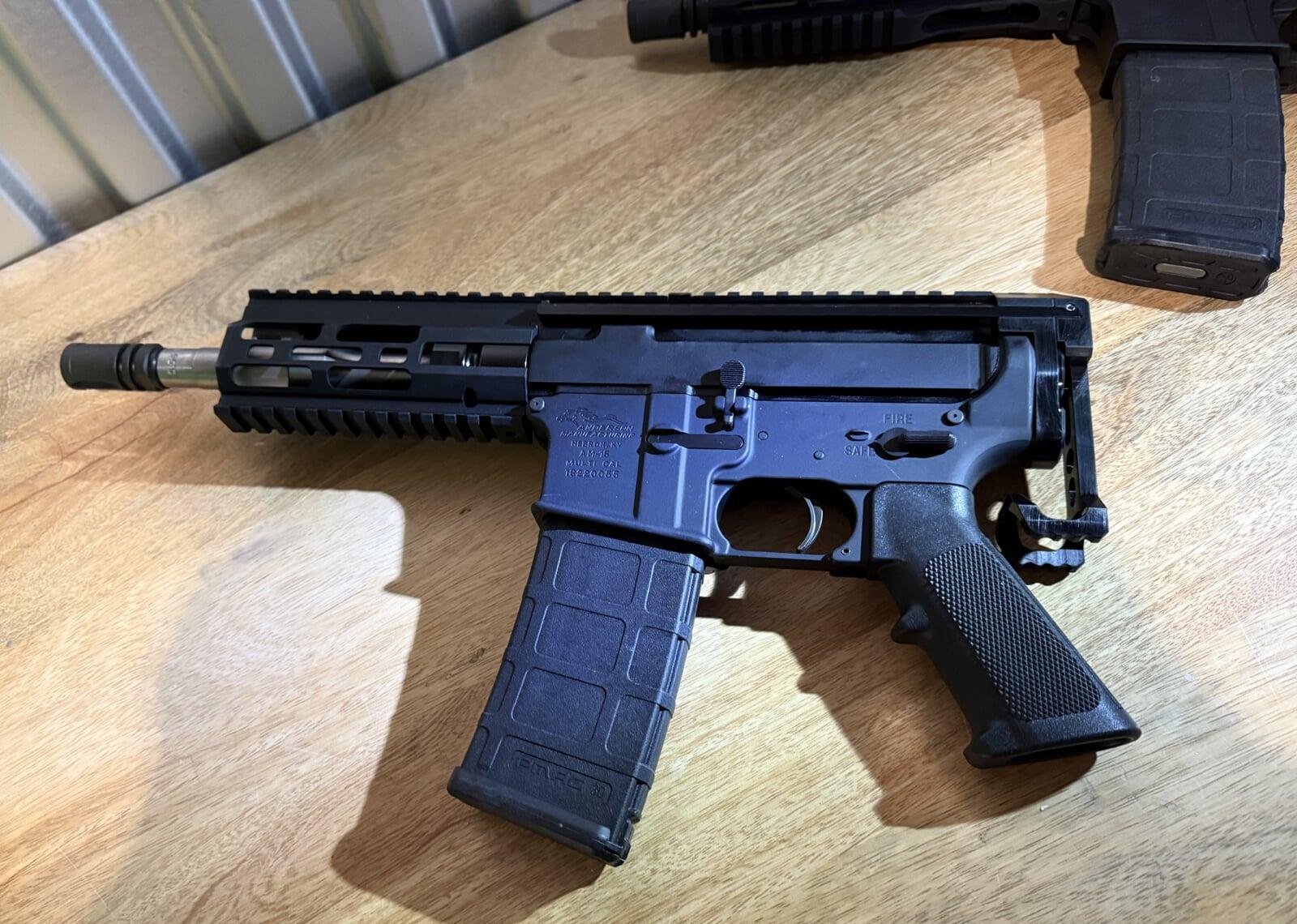 AR15 1.36 Upper Receiver Kit fully collapsed brace
