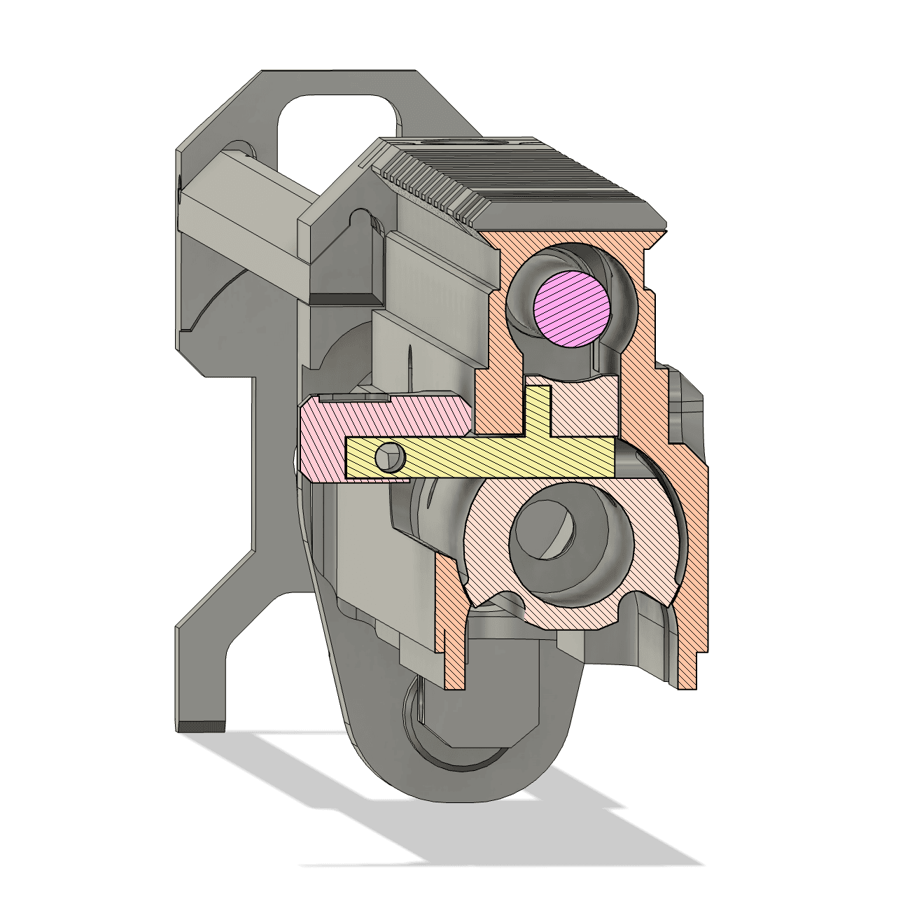 Cross Section View of Blecher LLC 1.36 Upper showing Dual Concentric guide channels