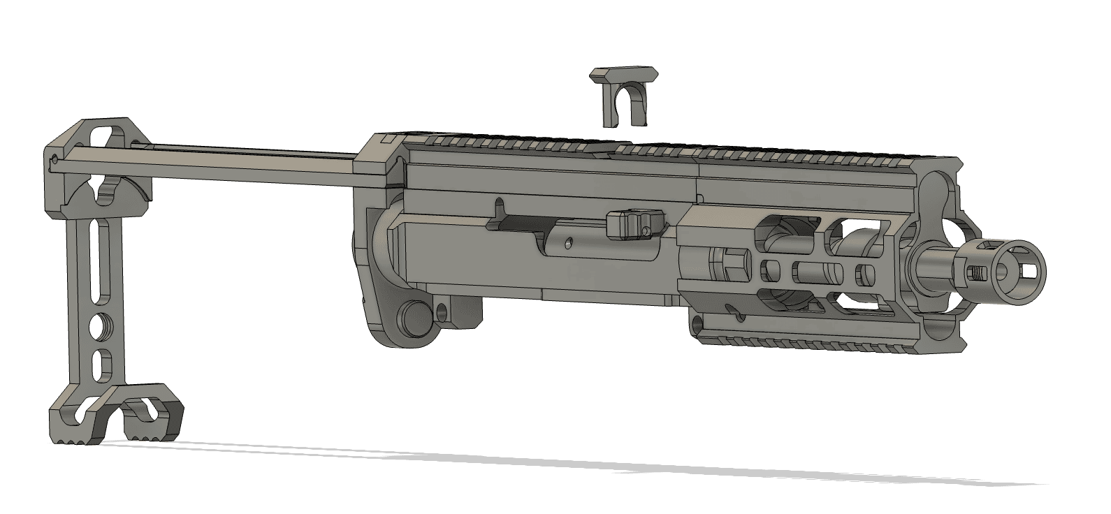 Angled View showing the placement of the Locking Clip in relation to the Upper Receiver Kit