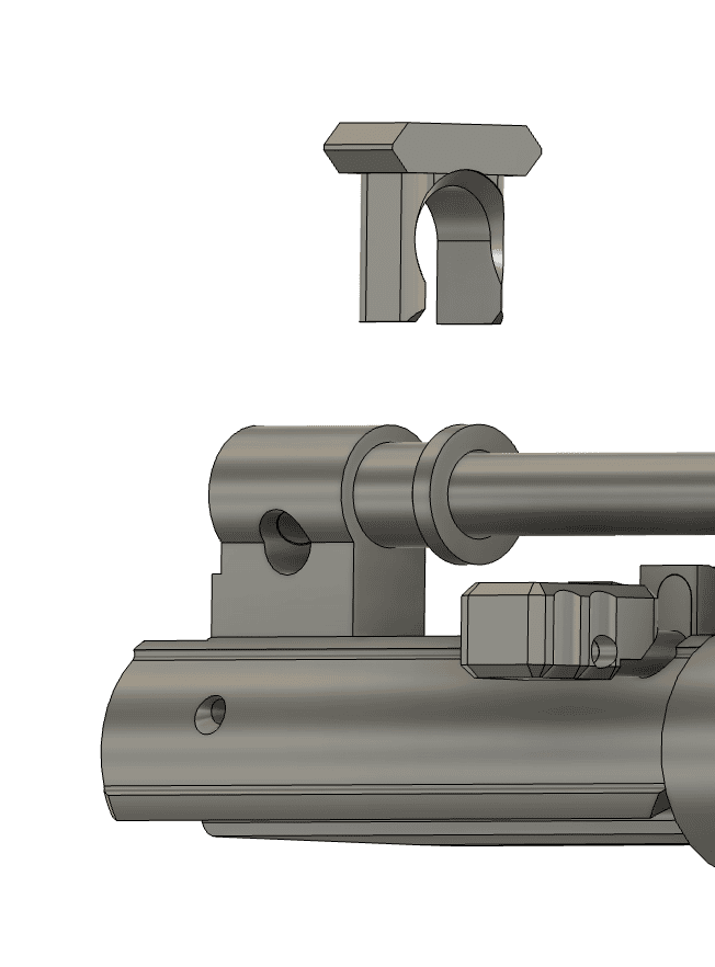 Angled View showing the Locking Clip and Retaining Grommet